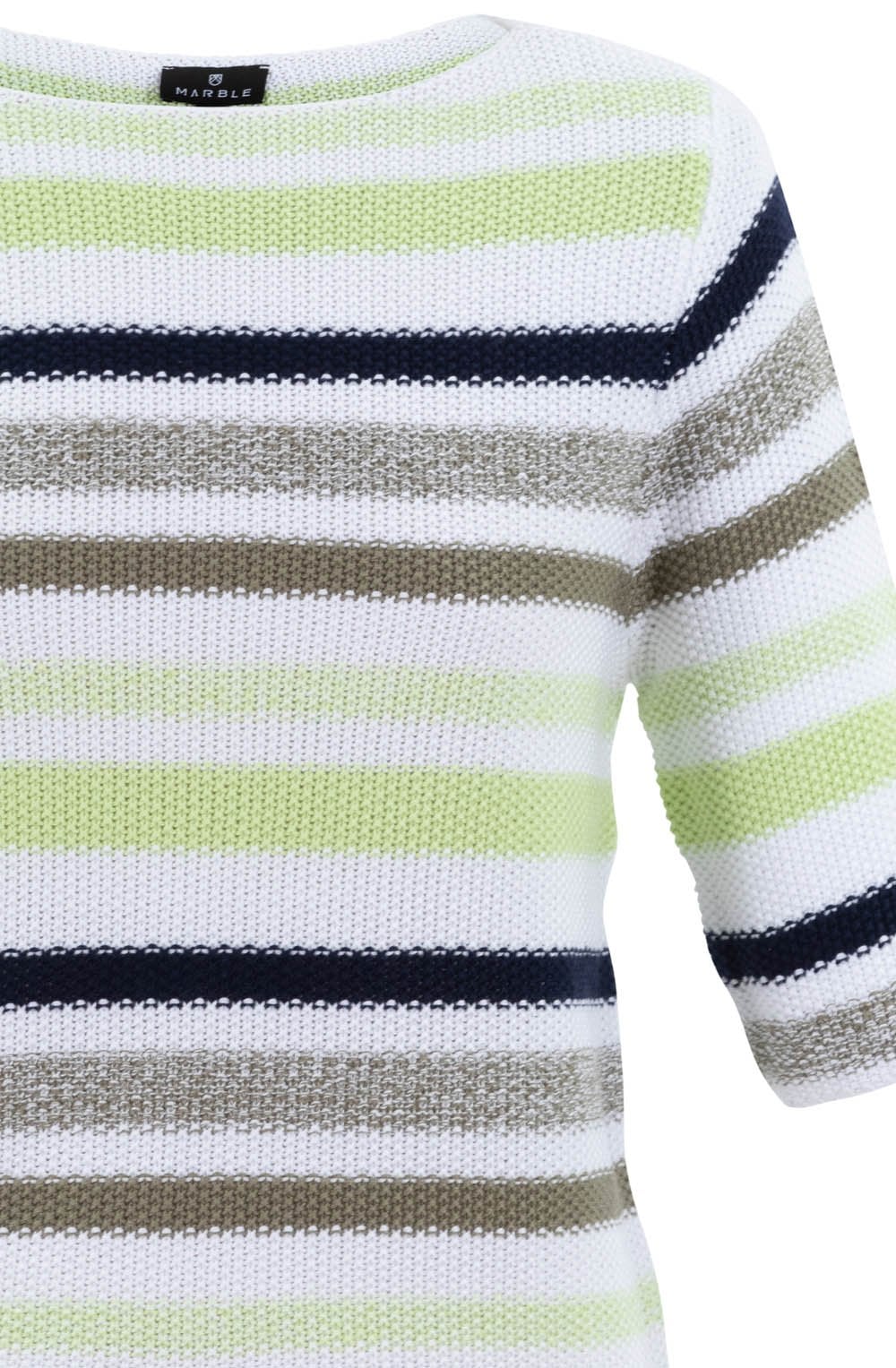 Green and Navy Striped Jumper