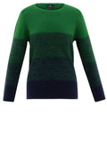 Green and Navy Textured Knit Jumper