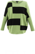 Green & Black Block Print Jumper