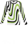 Green Black & White Fine Knit Jumper