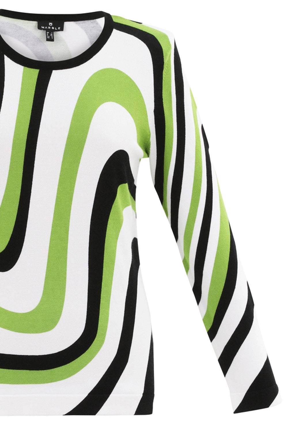 Green Black & White Fine Knit Jumper