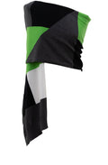Green Block Design Scarf