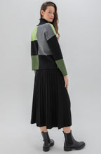 Green Block Print Jumper with Cowl Neck