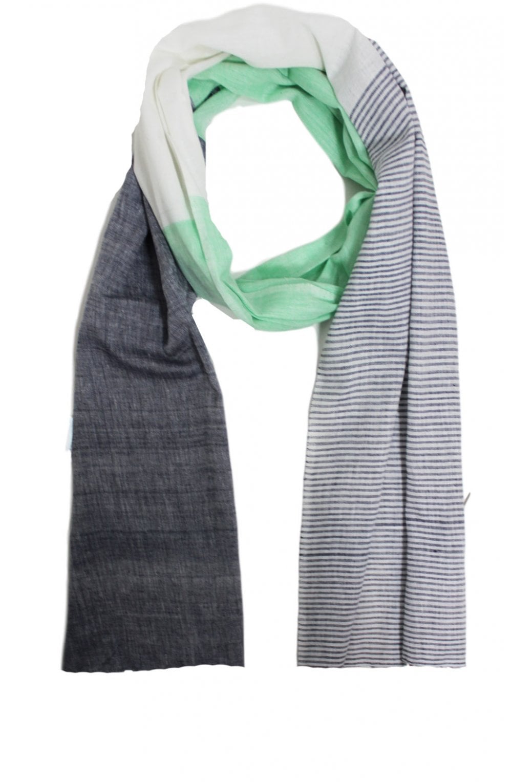 Green & Blue Block Design Scarf