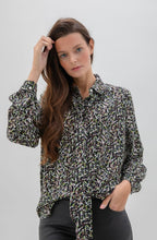 Green Chocolate & Black Print Blouse