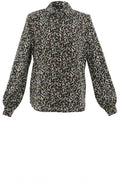 Green Chocolate & Black Print Blouse