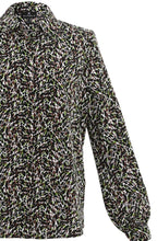 Green Chocolate & Black Print Blouse