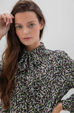 Green Chocolate & Black Print Blouse