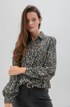 Green Chocolate & Black Print Blouse