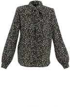Green Chocolate & Black Print Blouse