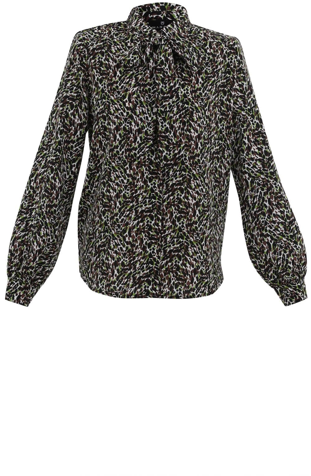 Green Chocolate & Black Print Blouse