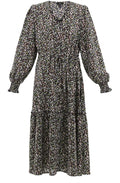 Green Chocolate & Black Print Dress