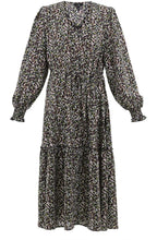 Green Chocolate & Black Print Dress