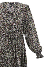Green Chocolate & Black Print Dress