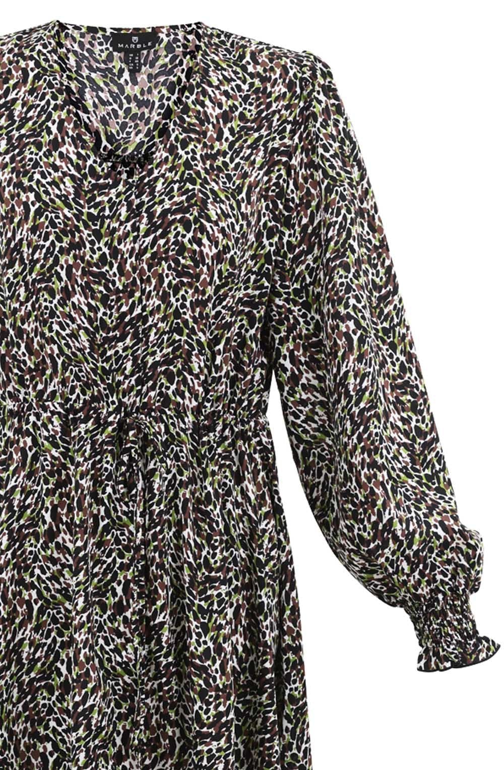 Green Chocolate & Black Print Dress