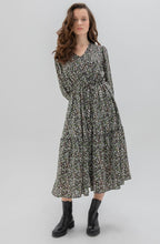Green Chocolate & Black Print Dress