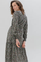 Green Chocolate & Black Print Dress