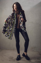 Green Chocolate & Black Print Scarf