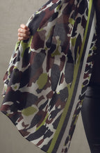 Green Chocolate & Black Print Scarf