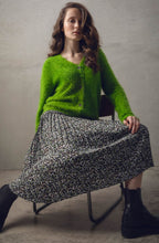 Green Chocolate & Black Print Skirt