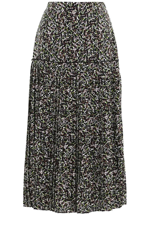 Green Chocolate & Black Print Skirt