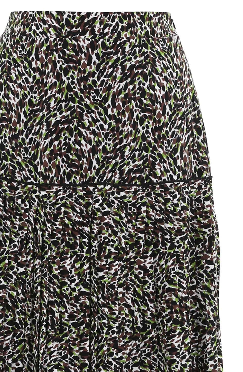 Green Chocolate & Black Print Skirt