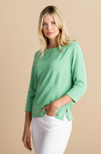 Green Contrast Stitch Striped Jumper