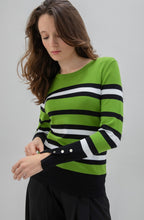 Green Contrasting Stripe Jumper