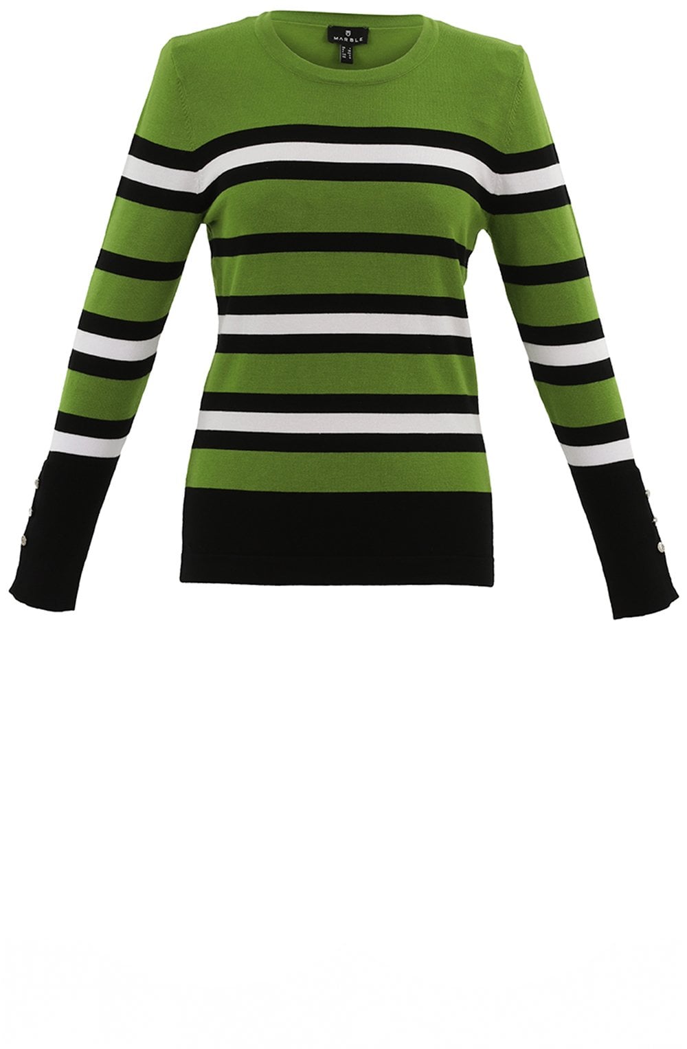 Green Contrasting Stripe Jumper