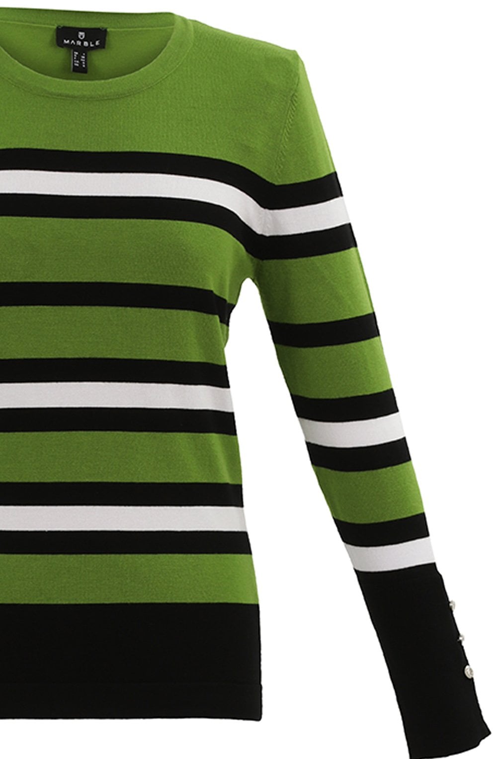 Green Contrasting Stripe Jumper