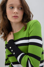 Green Contrasting Stripe Jumper
