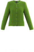 Green Cotton Mix Chunky Knit Cardigan