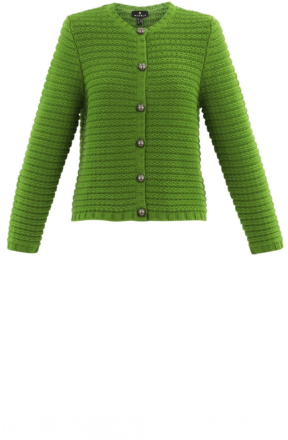 Green Cotton Mix Chunky Knit Cardigan