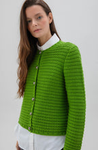Green Cotton Mix Chunky Knit Cardigan