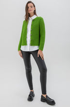 Green Cotton Mix Chunky Knit Cardigan