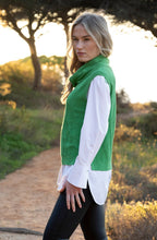 Green Cowl Neck Knitted Vest