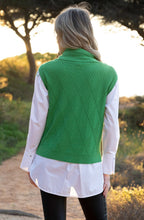 Green Cowl Neck Knitted Vest