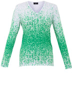 Green Flecked V Neck Sweater