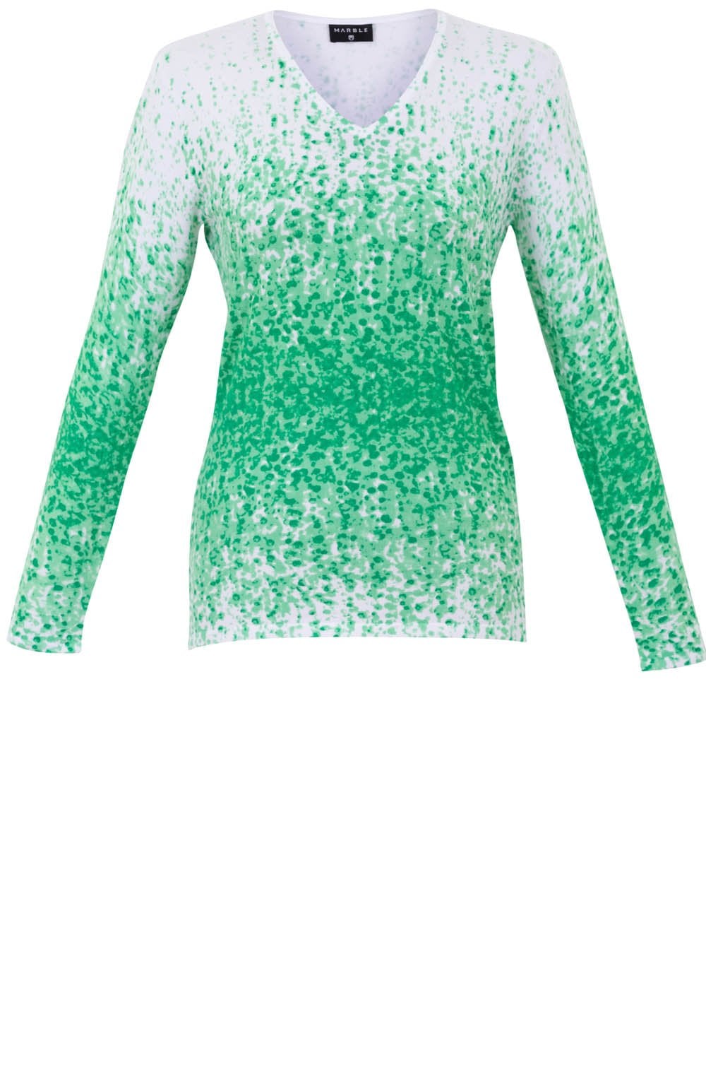 Green Flecked V Neck Sweater