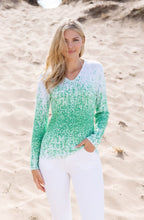 Green Flecked V Neck Sweater