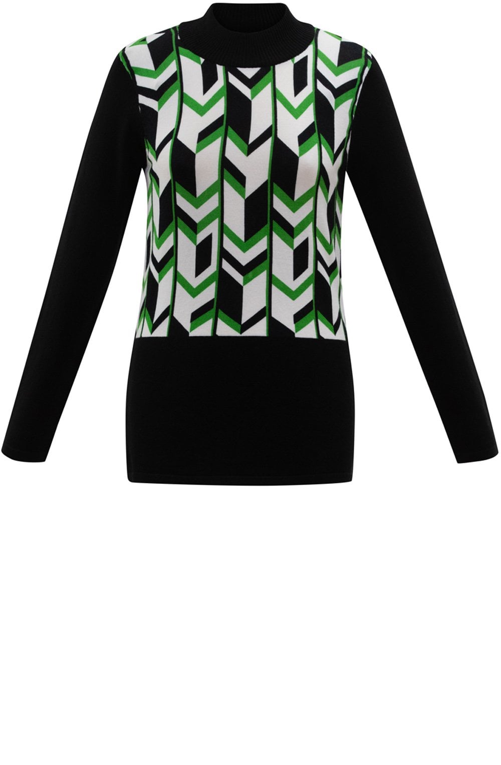 Green Geometric Design Jumper