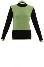 Green High Neck Colour Block Jumper