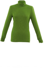Green Jersey Polo Neck Top