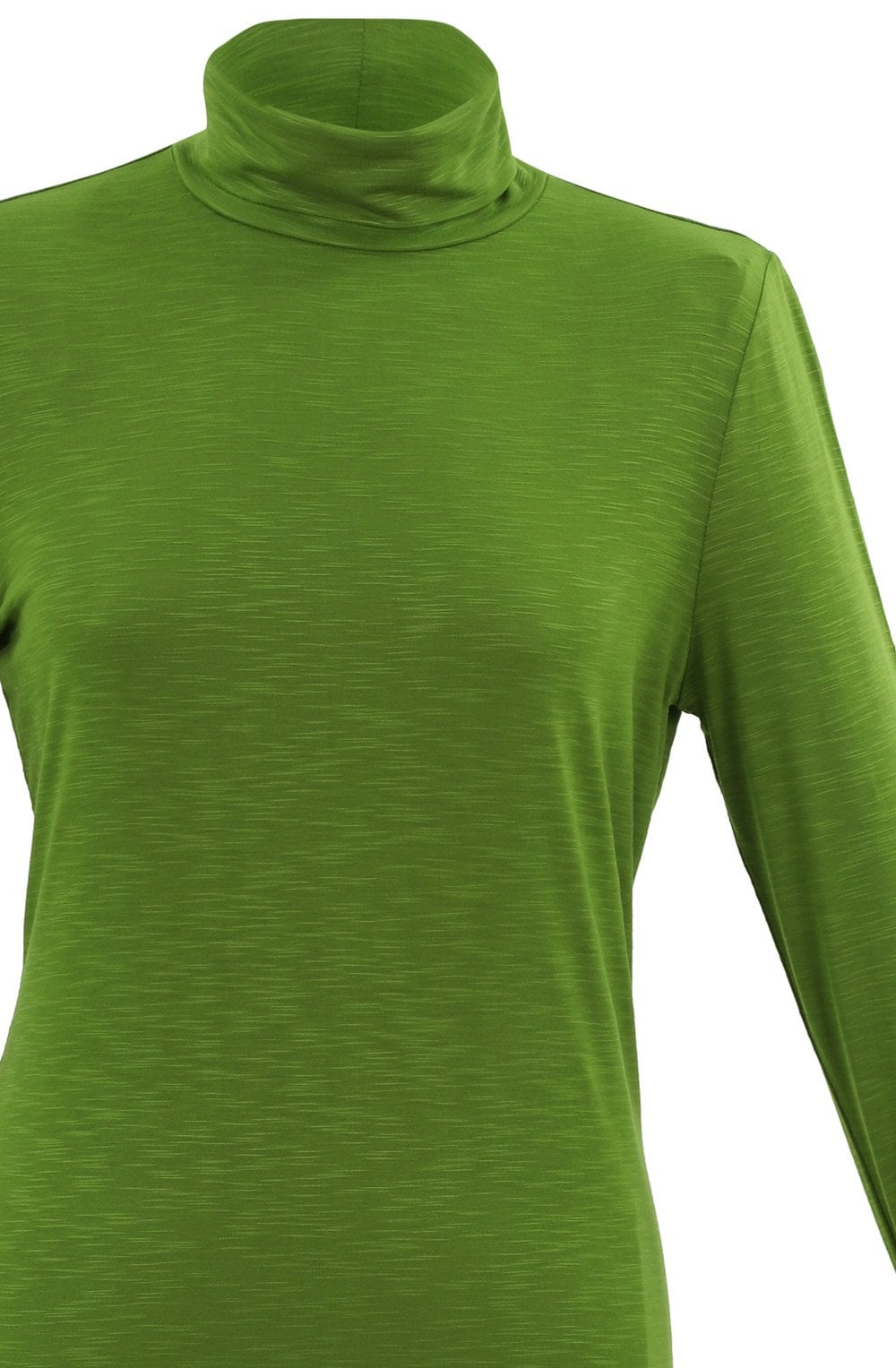 Green Jersey Polo Neck Top
