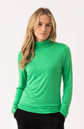 Green Jersey Polo Neck Top