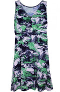Green & Navy Patterned Dress