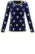 Green & Navy Spot Print Jumper