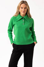 Green Oversized Collar Jumper