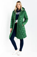 Green Quilted Midi Coat