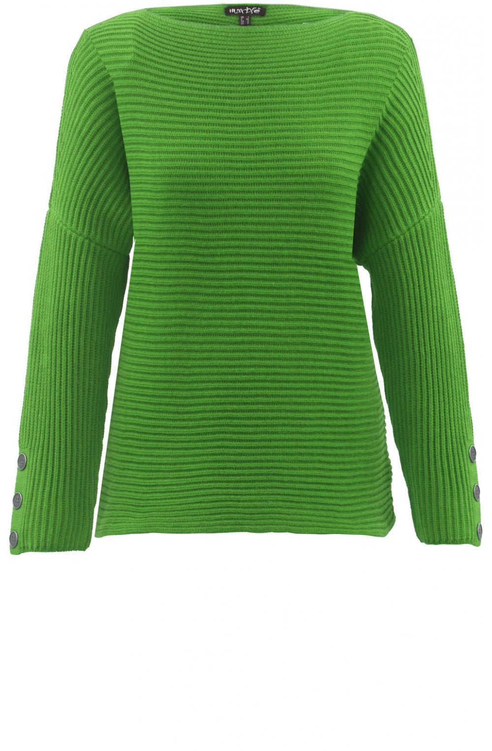 Green Ribbed Knit Jumper